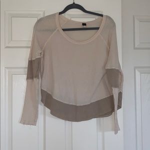 Free People tan and brown Colorblock thermal